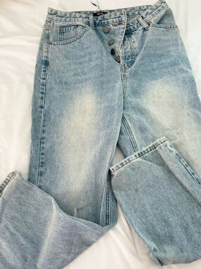 High-Rise Light Blue Button-Fly Women’s Jeans